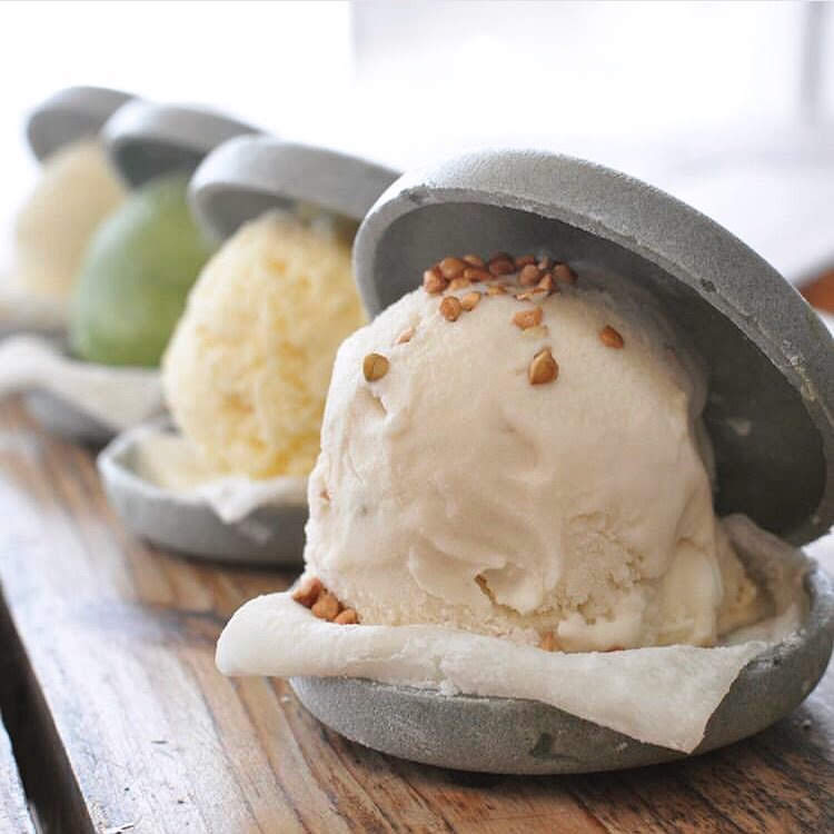 MONZEN TERRACE ENYA 長野の蕎麦もなかアイス テイクアウト包装紙デザイン