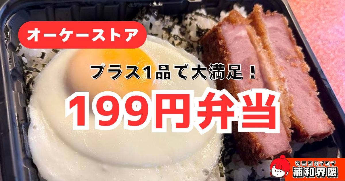 オーケーストア数量限定目玉焼きハムカツ丼199円税抜の開封アップ写真